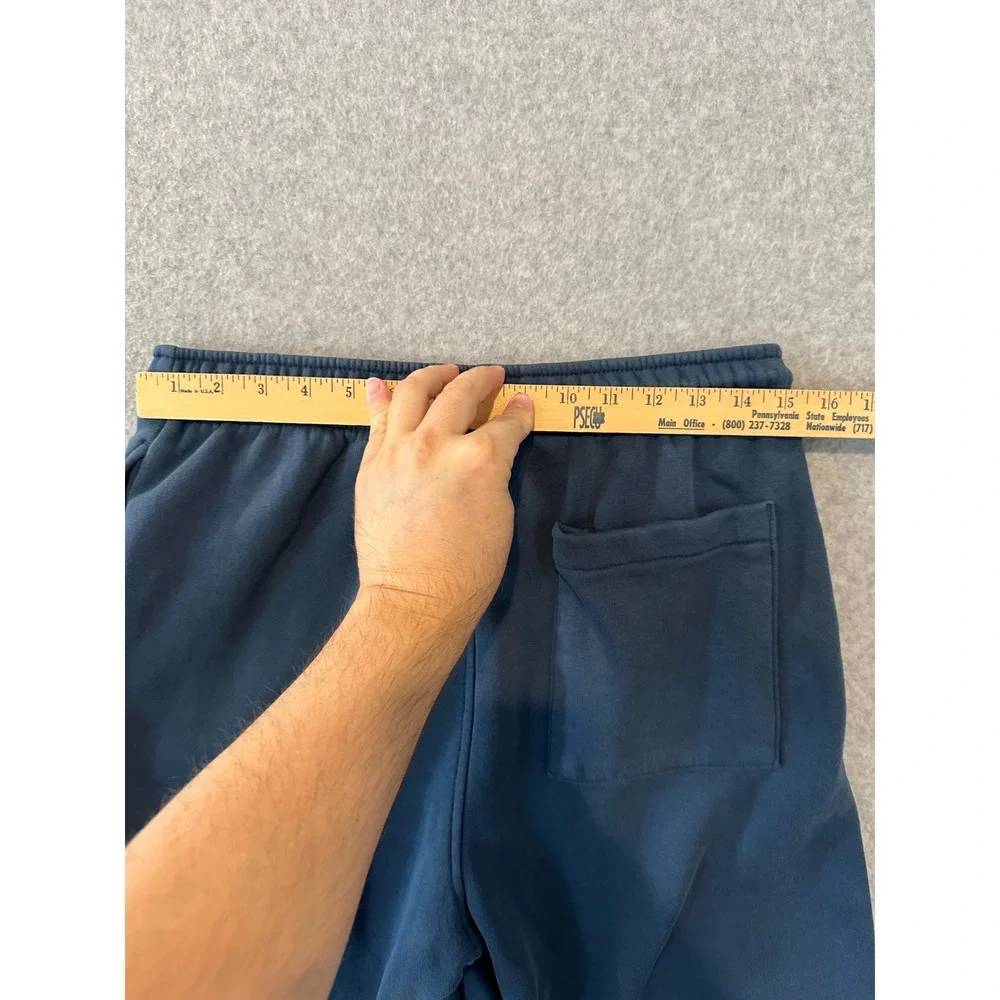 Jordan Mens Fleece Shorts Navy Blue Jumpman Logo Athletic Gym Pockets Size M
